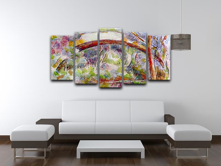 5-split canvas artwork of Cezanne's River at the Bridge of Three Sources, showcasing vibrant colors and serene landscape.